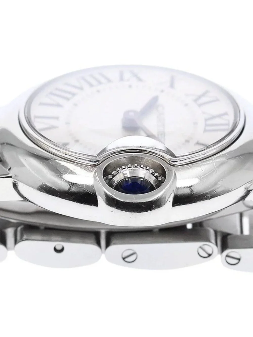 CARTIER Baron blue SM W69010Z4 Silver Dial Quartz Ladies Watch_971078